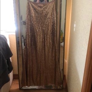 lulu’s gold sequin maxi skirt